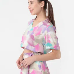 Zink London Multicolor Printed Crop Top image 3