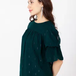 Zink London Teal Self Design Top image 3