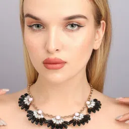 Sohi Multicolour Designer Statement Stones Necklace image 2