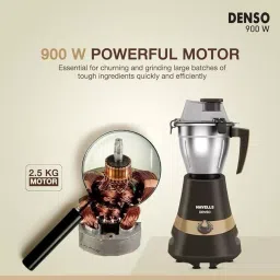Havells Denso MG Denso 900 W 3 Jar Juicer Mixer Grinder Dark Brown, GHFMGEDK090 image 3