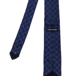 Park Avenue Navy Printed Tie with Handkerchief & Cuffinks image 4