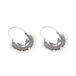 Teejh Ethnic Sumeda Silver Oxidized Hoop Hoop Earrings image 3