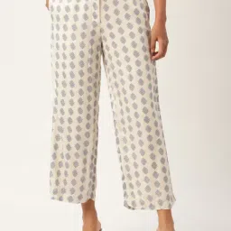 Rooted Beige & Blue Printed Trousers-picture-21