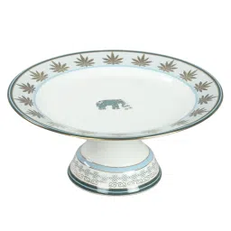 India Circus White Bone China Cake Stand With Accented and 22 Carat Gold Each With Gift Premium Box image 3
