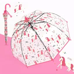 Little Surprise Box Pink Polyester Unicorn Print Umbrella image 2