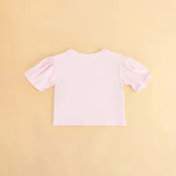 Pantaloons Junior Pink Cotton Printed Top image 3