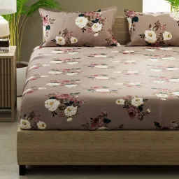 Bianca Home of Ora Cedar Cotton Floral 135 TC Bedsheet with 2 Pillow Covers image 2