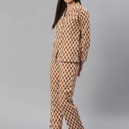 Cation Off White Printed Shirt With Pyjamas image 3