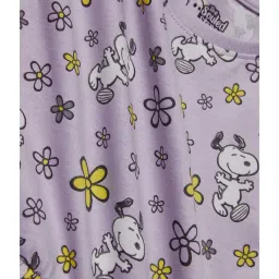 The Souled Store Kids Purple Cotton Printed Dress image 3