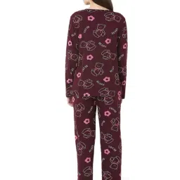 Smarty Pants Wine Cotton Printed Pyjama Set image 2
