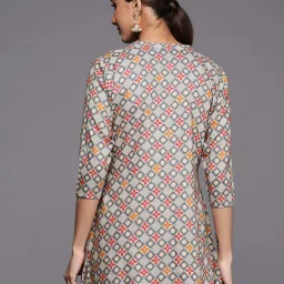 Libas Grey Printed A Line Kurti image 2