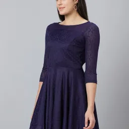 Globus Blue Floral Print A-Line Dress image 3