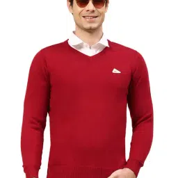 Monte Carlo Red Wool Blend Regular Fit Solid Pullover image 5