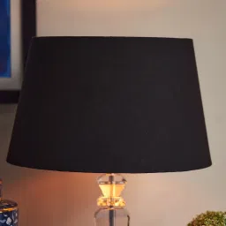 Pure Home and Living Black Cotton Solid Lamp Shade image 2