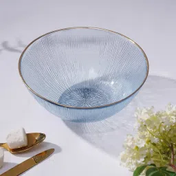 Pure Home and Living Blue Glass Textured Serving Bowls image 2