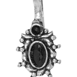 Teejh Ethnic Parthavi Black Stone Nose Pin for Women image 3