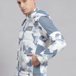 Monte Carlo White Regular Fit Printed Quilted Jacket image 3