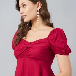 Rare Maroon Peplum Top image 3