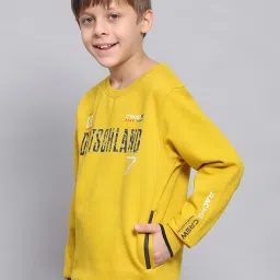Monte Carlo Kids Yellow Printed Full Sleeves Sweatshirt image 3