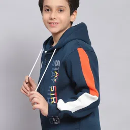 Monte Carlo Kids Teal Printed Full Sleeves Sweatshirt image 3