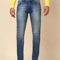 Allen Solly Blue Cotton Skinny Fit Distressed Jeans-picture-21