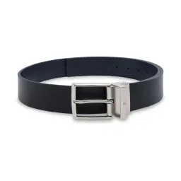 United Colors of Benetton Black & Navy Hollis Leather Reversible Belt image 2