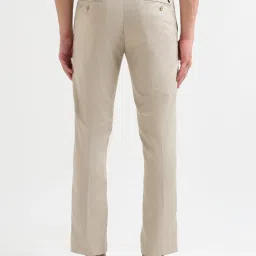 Arrow Beige Regular Fit Self Pattern Trousers image 2