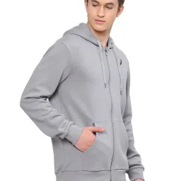Asics One Point FZ Grey Regular Fit Hooded Sweatshirt image 3