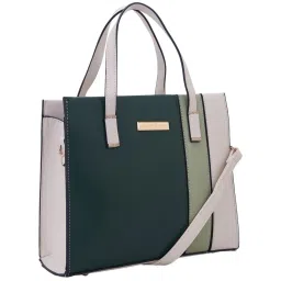 Giordano Beige Color Block Medium Handbag image 2