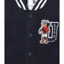 U.S. Polo Assn. Kids Blue Color Block Full Sleeves Bomber Jacket image 3