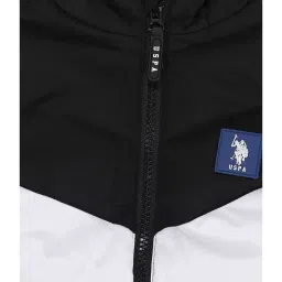 U.S. Polo Assn. Kids Black & White Color Block Full Sleeves Jacket image 3