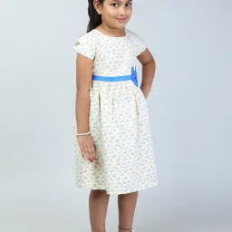 Todd N Teen Kids Light Yellow Printed Frock image 3
