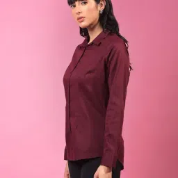 Crimsoune Club Wine Cotton Solid Shirt image 4