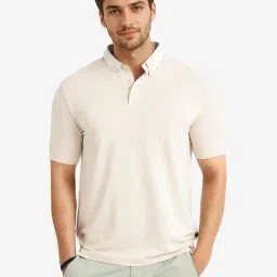 Rare Rabbit Off White Regular Fit Solid Polo T-Shirt-picture-48