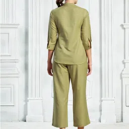SELVIA Khaki Maxi Co-Ord Set image 2