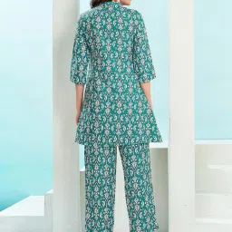 SELVIA Blue & White Printed Co-Ord Set image 2