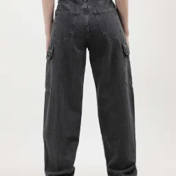 CALVIN KLEIN Grey Cotton High Rise Jeans image 2