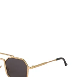 SPADEACES Unisex UV Protected Sunglasses GOLD BLACK HEXAGUN -731 image 2