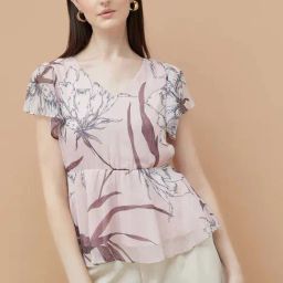 Code By Lifestyle Pink Regular Fit Printed Top-picture-30
