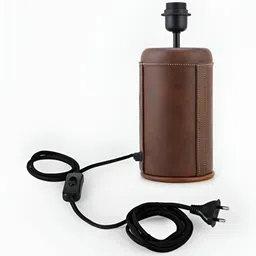 Fabindia Bodh Brown & Beige Textured Metal Frustum Shaped Table Lamp image 5