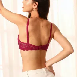 Clovia Magenta Lace Padded Bra image 2