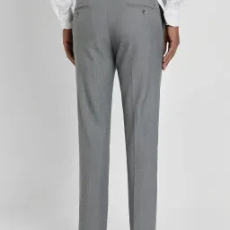 Allen Solly Grey Slim Fit Texture Trousers image 2