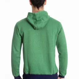 Allen Solly Green & Blue Cotton Regular Fit Colour Block Hooded Sweatshirt image 2