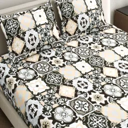 JaipurFabric Multicolor Velvet Printed 300 TC Double Bedsheet with 2 Pillow Covers image 2