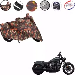 Auto Pearl Polyester Waterproof Two Wheeler Cover for Indian Chief Dark Horse,(Jungle Print)-picture-24