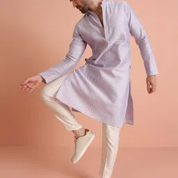 KISAH Men Regular Kurta with Trousers image 4