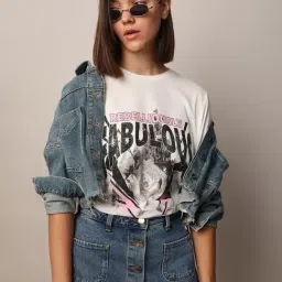 Only White Cotton Graphic Print T-Shirt-picture-16