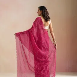 true Browns Pink Saree image 2