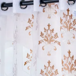 Parda Online Unisex Set of 2 Embroidered Sheer Long Door Curtain image 2