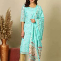 Aurelia Blue Printed Dupatta-picture-36